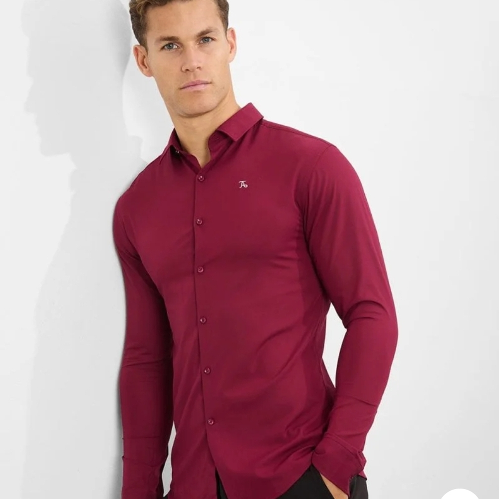 Men's Maroon Button Down Shirt